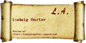 Ludwig Aszter névjegykártya